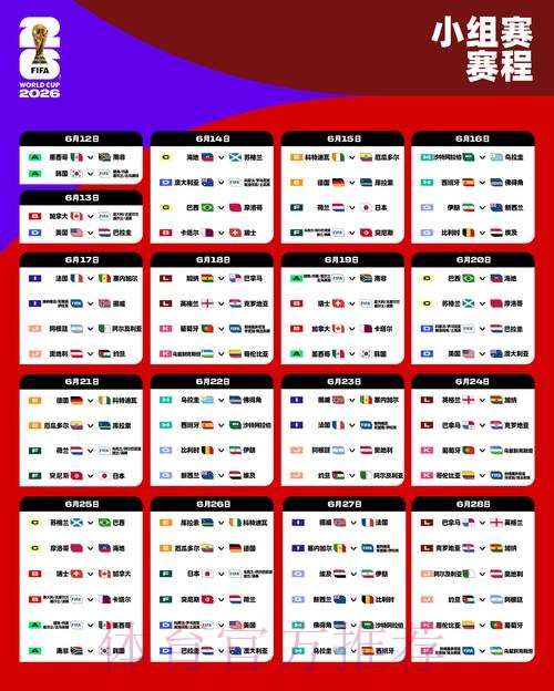 2026世界杯赛程免费